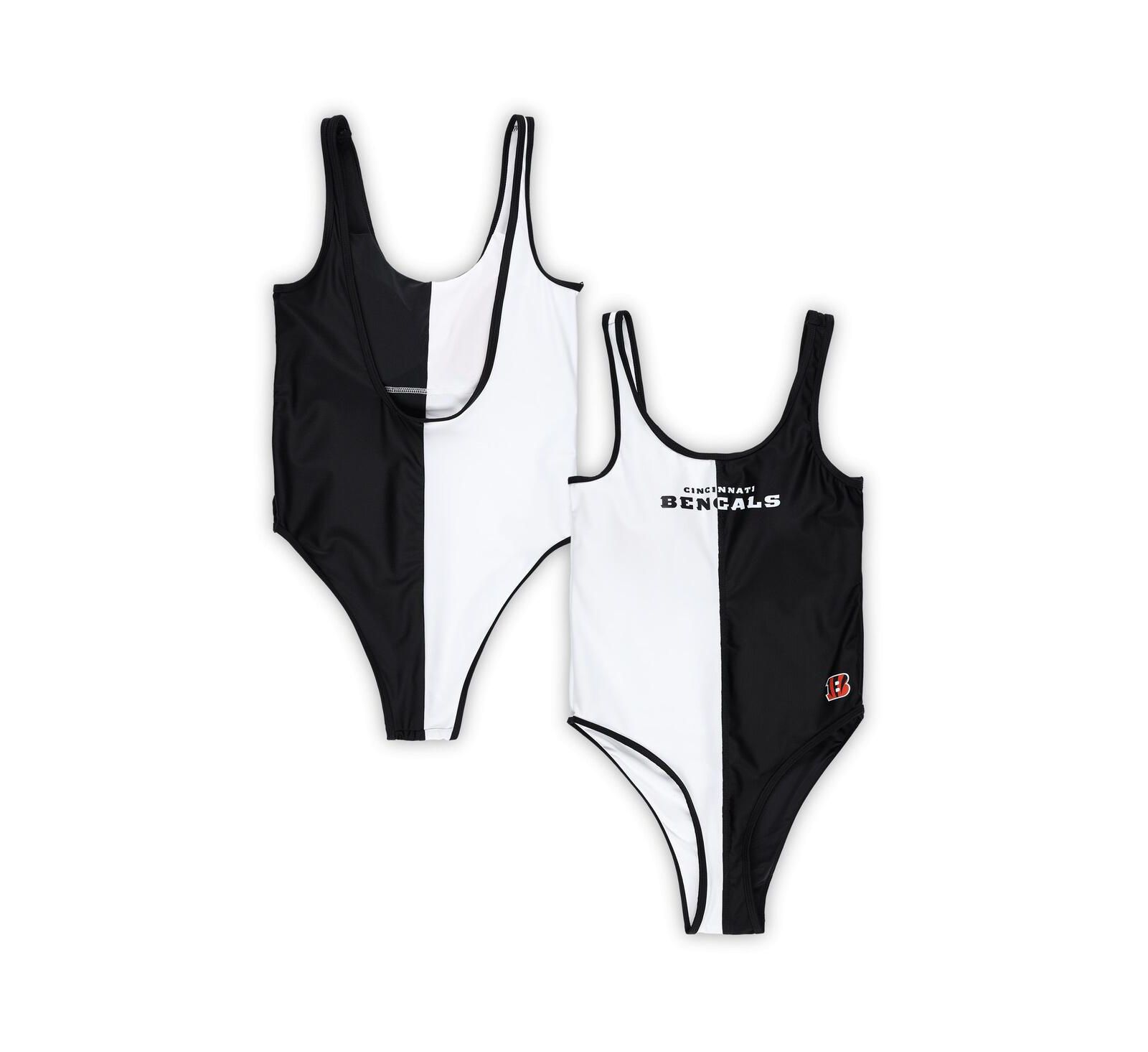 Women's G-III 4Her by Carl Banks Black, White Cincinnati Bengals Last Stand One-Piece Swimsuit