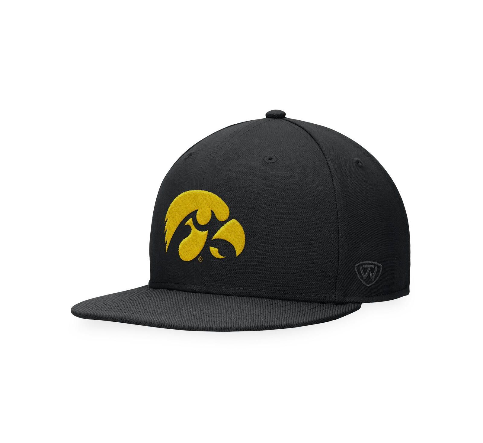 Men's Top of the World Black Iowa Hawkeyes Fitted Hat