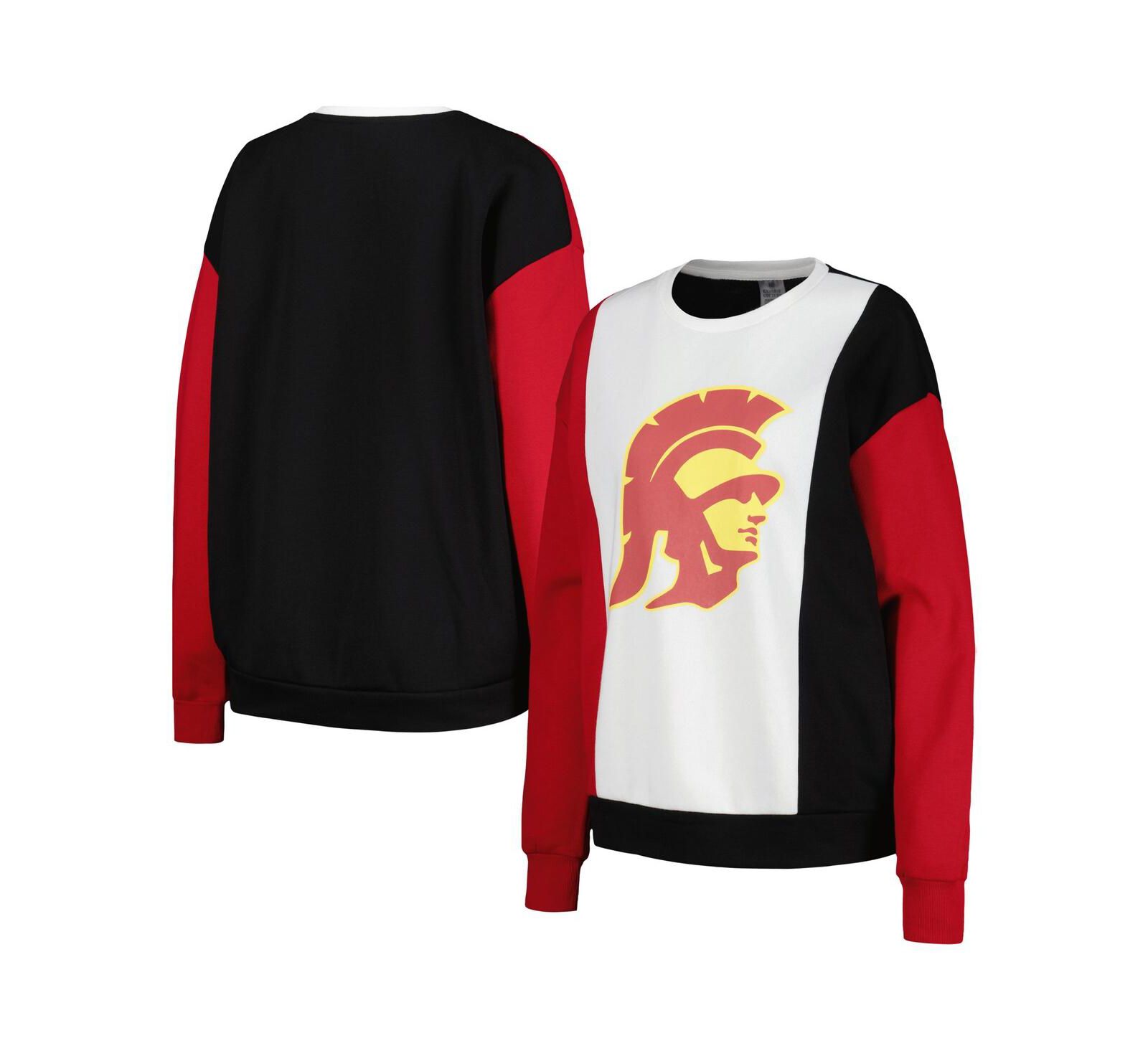 Женская толстовка Gameday Couture USC Trojans Vertical Color-Block Pullover, белый/черный цвет