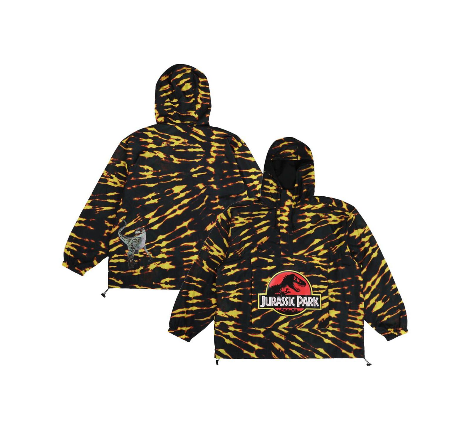 Мужское худи DUMBGOOD Black Jurassic Park Raptor Tie-Dye Anorak Jacket