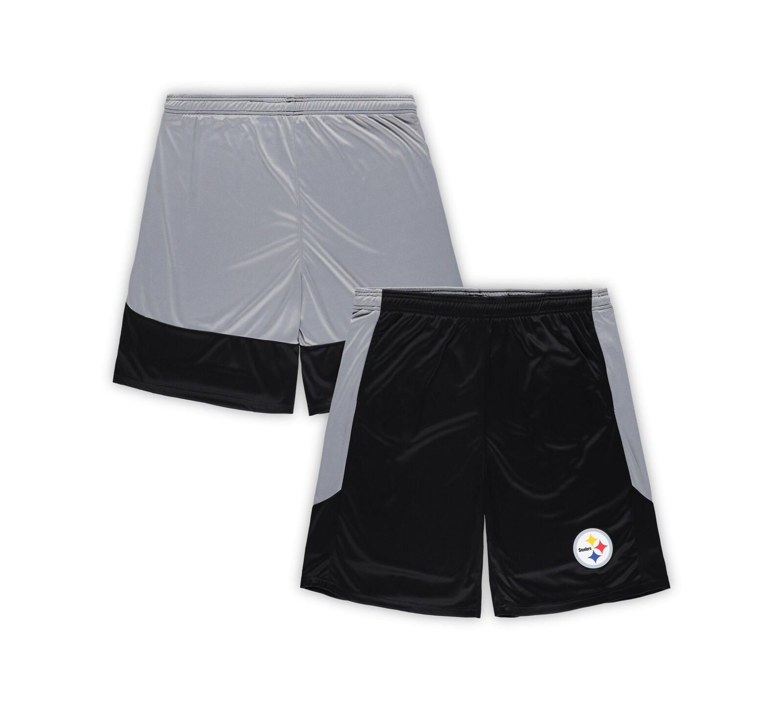 Мужские шорты Fanatics Black Pittsburgh Steelers Big and Tall Team Logo