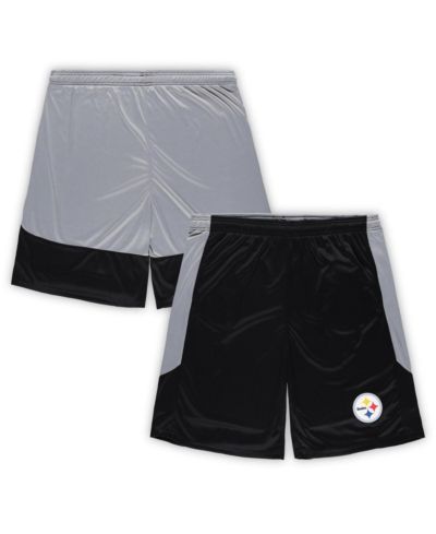 Мужские шорты Fanatics Black Pittsburgh Steelers Big and Tall Team Logo
