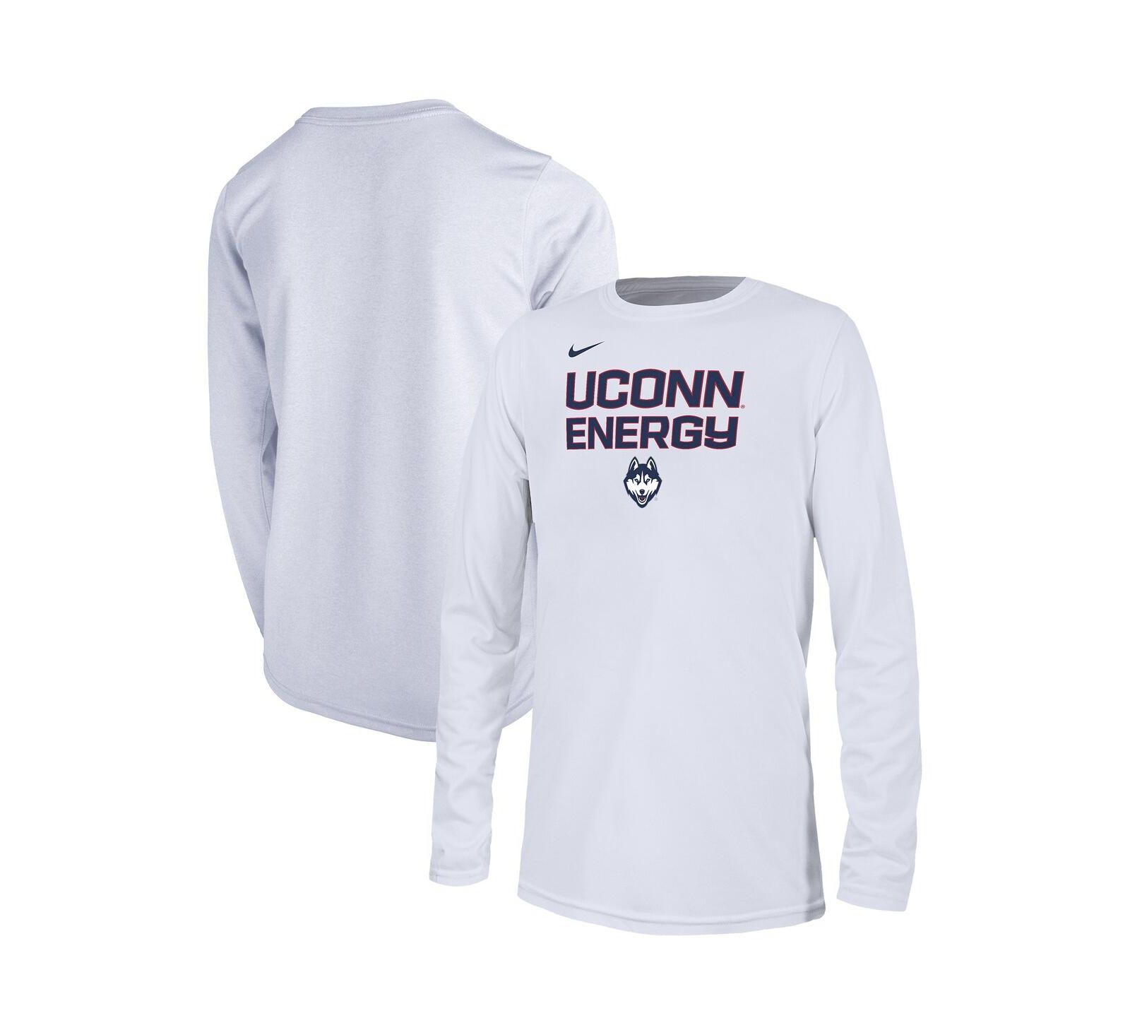 Детская белая футболка Nike UConn Huskies 2024 On-Court Bench Energy