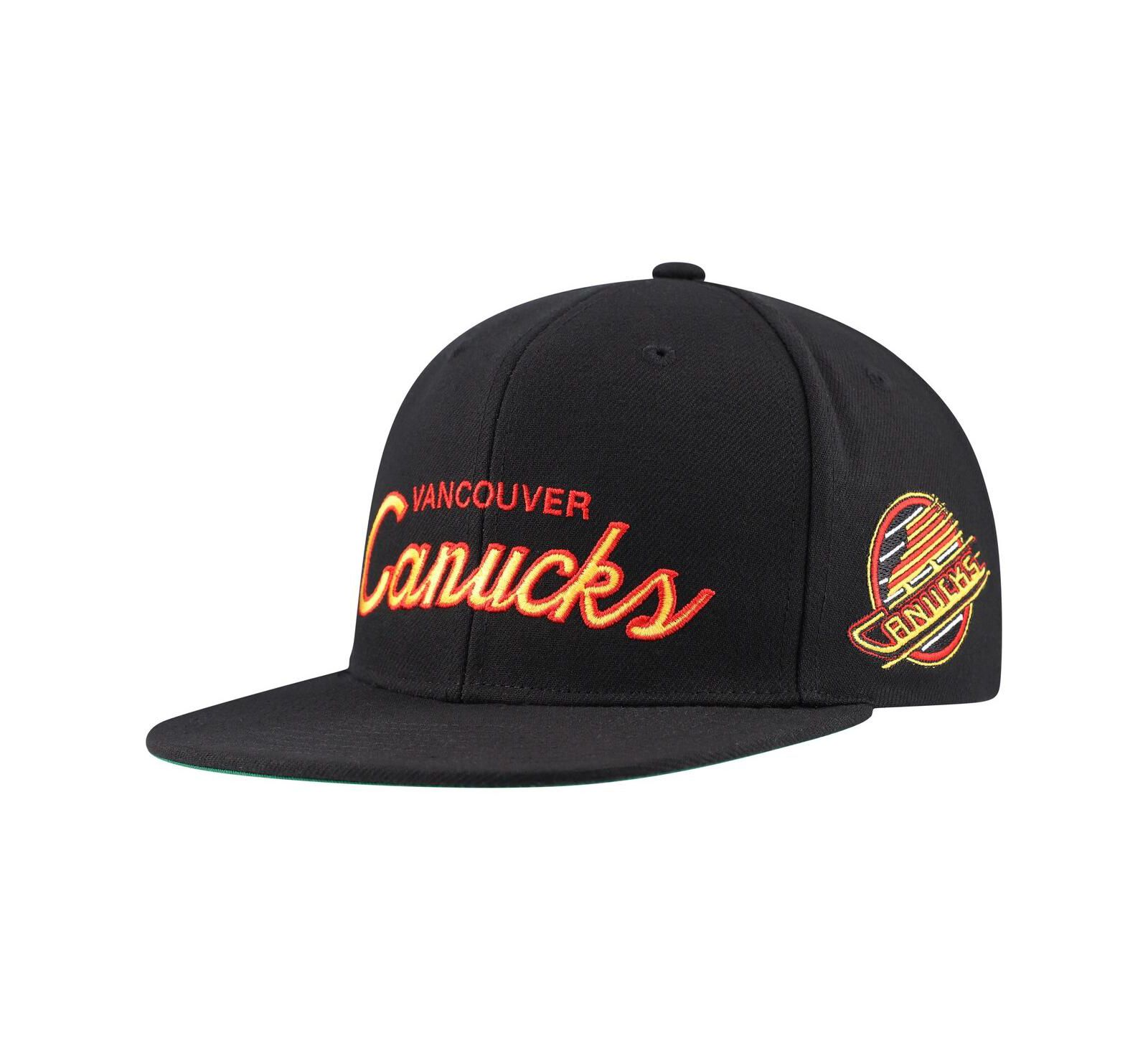 Мужская кепка Mitchell & Ness Black Vancouver Canucks Core Team Script 2.0 Snapback