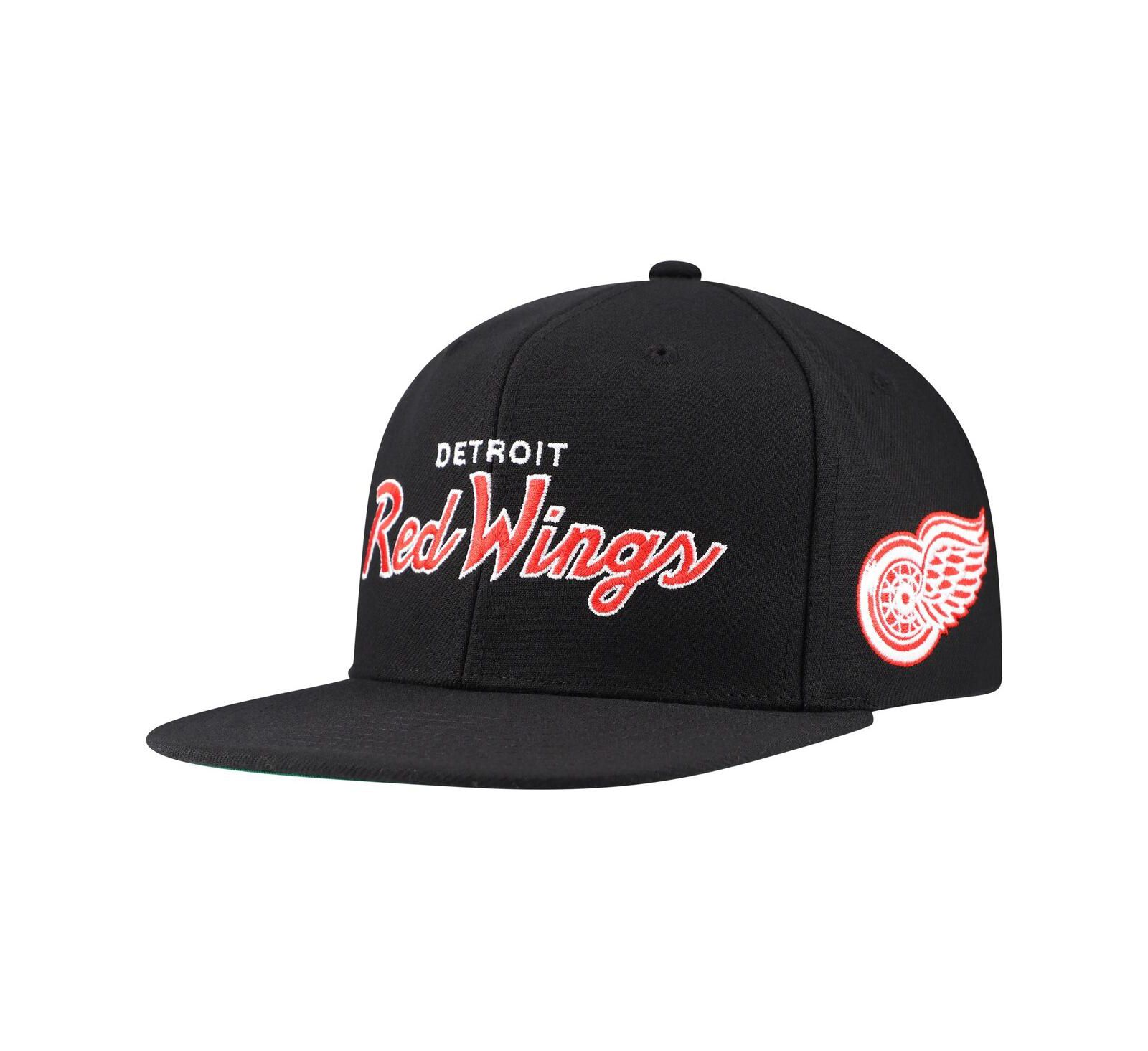 Мужская кепка Mitchell & Ness Black Detroit Red Wings Core Team Script 2.0 Snapback