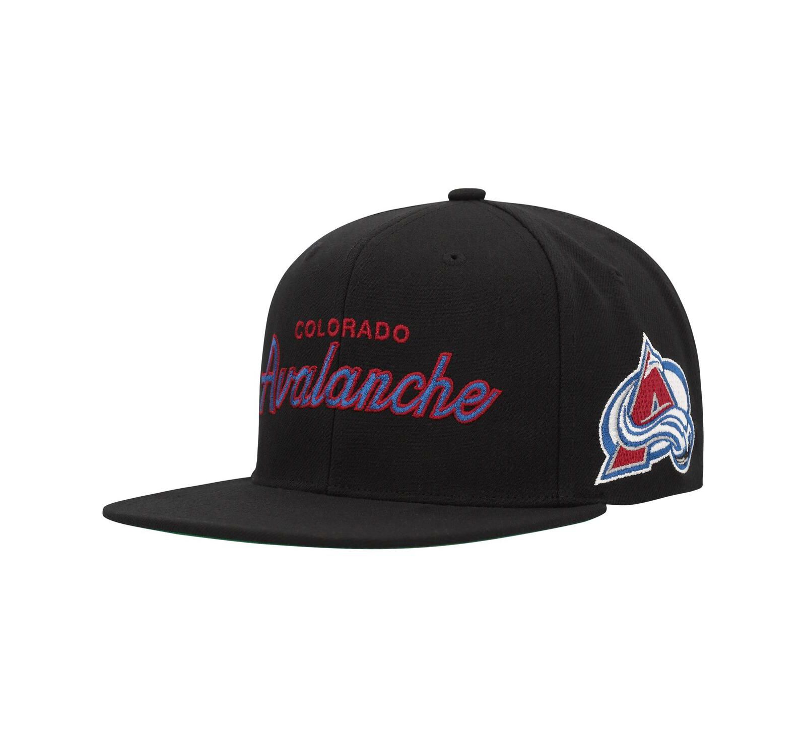 Men's Mitchell & Ness Black Colorado Avalanche Core Team Script 2.0 Snapback Hat