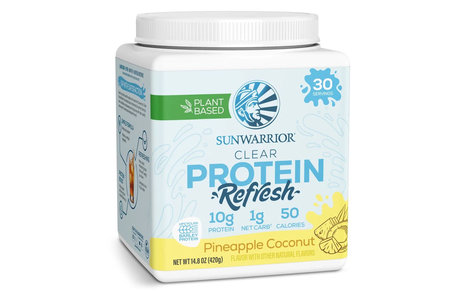 CLEAR Protein Refresh Protein Powder, Plant Based Protein Powder, Sunwarrior, Pineapple Coconut, 420g