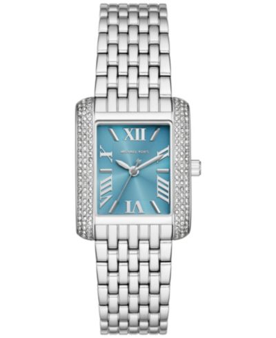 Женские часы Michael Kors Emery с тремя стрелками, серебристый тон, нержавеющая сталь, 27x33 мм