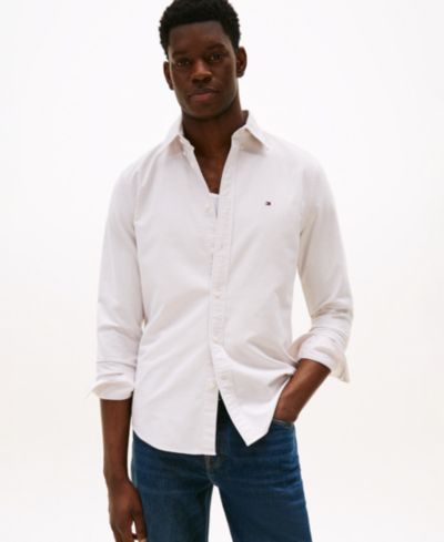 Tommy Hilfiger Мужская рубашка Oxford в полоску, Regular-Fit, с длинным рукавом