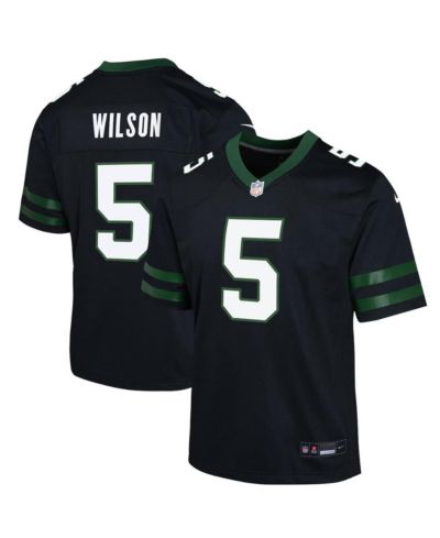 Игровая джерси Nike Garrett Wilson Legacy Black New York Jets для мальчиков и девочек