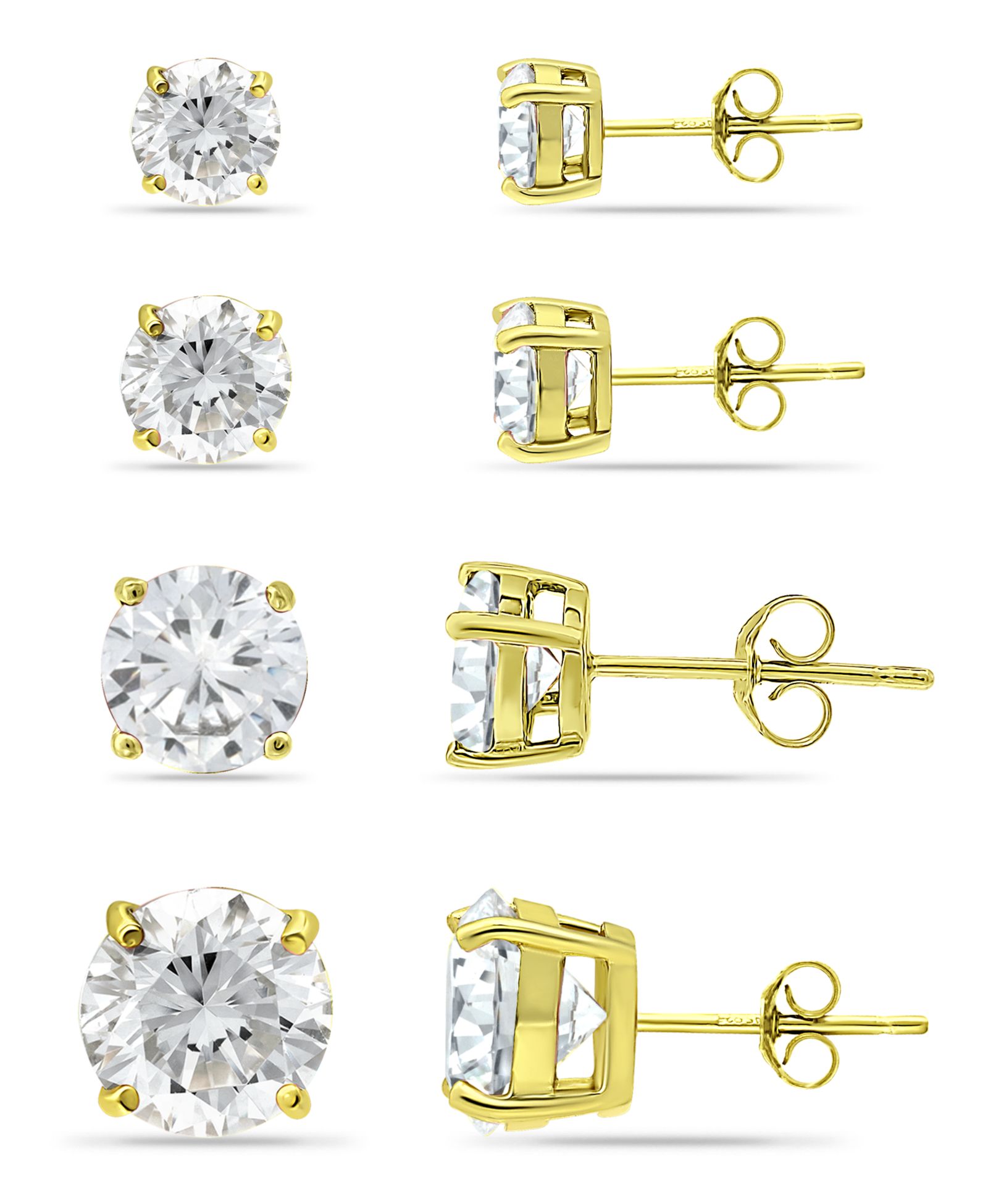 Giani Bernini Cubic Zirconia Stud Set in 18k Gold over Sterling Silver