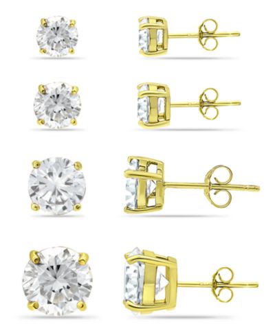 Giani Bernini Cubic Zirconia Stud Set in 18k Gold over Sterling Silver