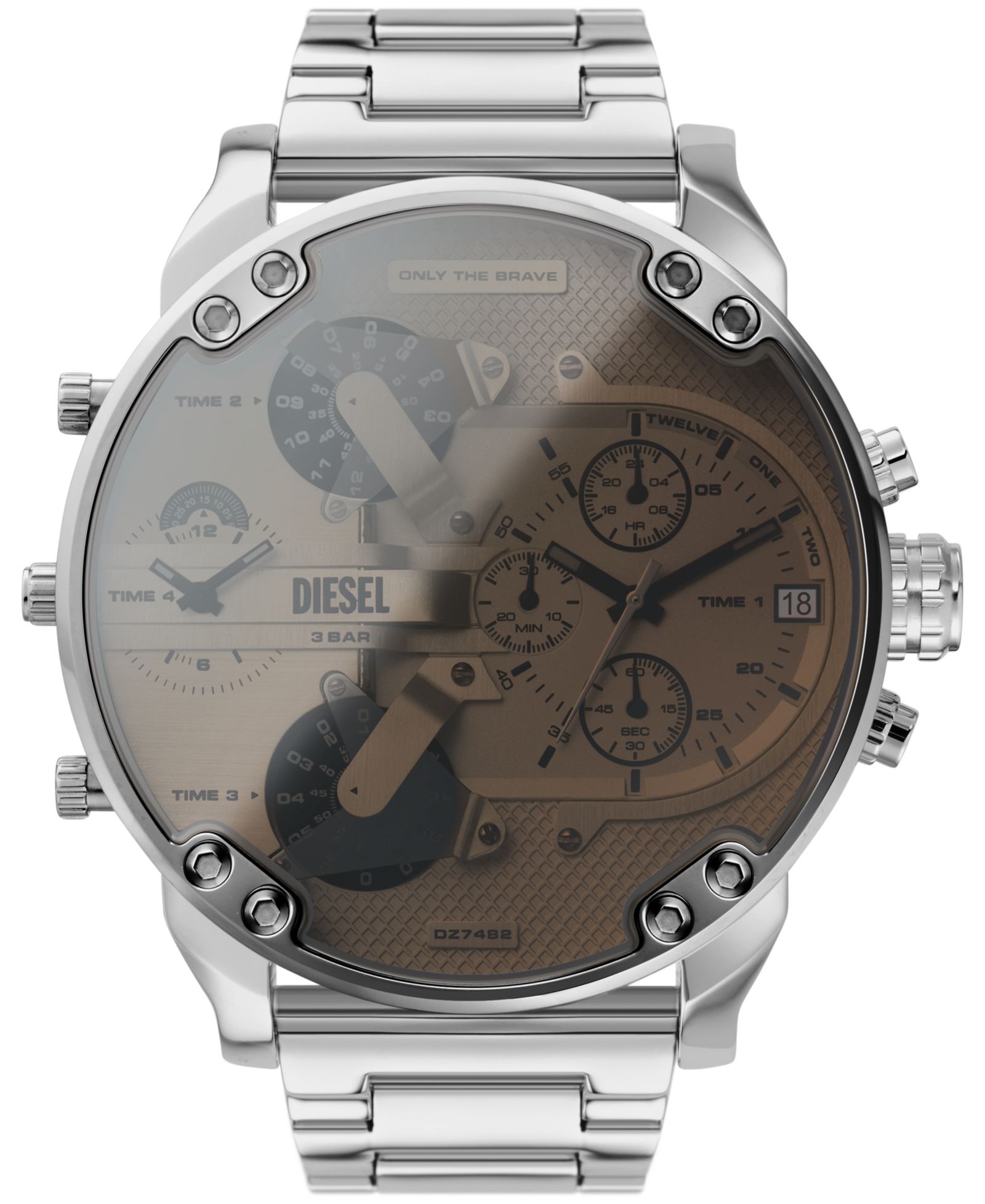 Diesel Мужской Mr. Daddy 2.0 Chronograph Silver-Tone Stainless Steel Watch 57mm