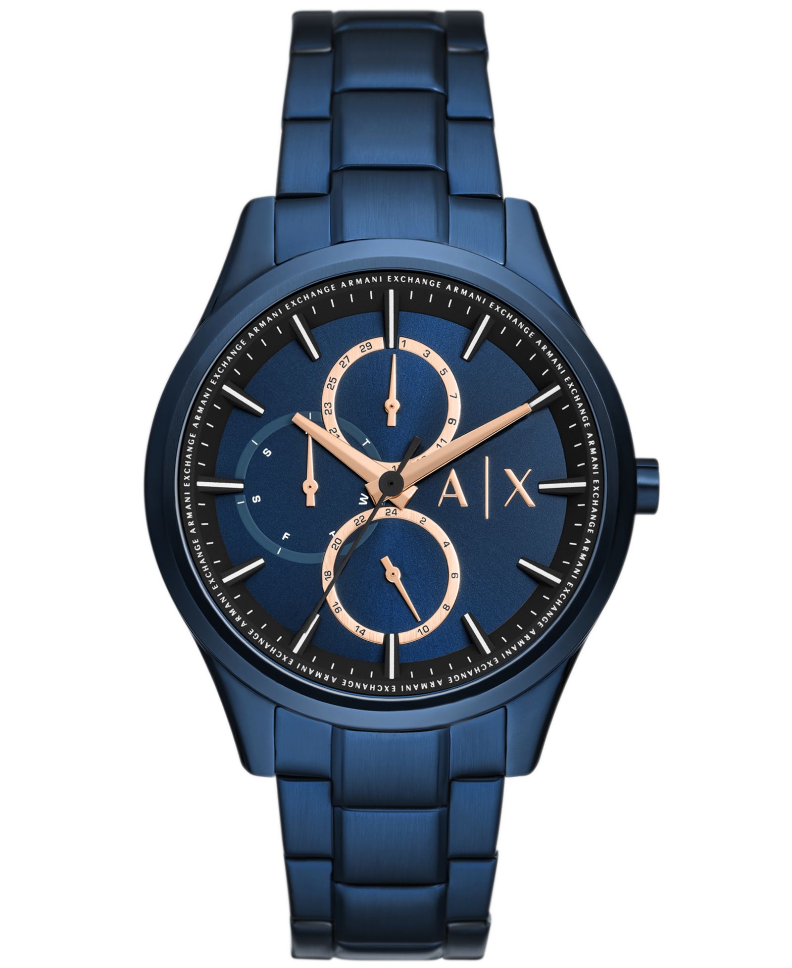 A|X Armani Exchange Men's Multifunction Blue Stainless Steel Watch 42mm