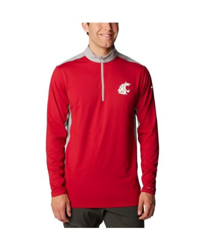 Men's Columbia Crimson Washington State Cougars Tech Trail™ Omni-Shade Quarter-Zip Jacket