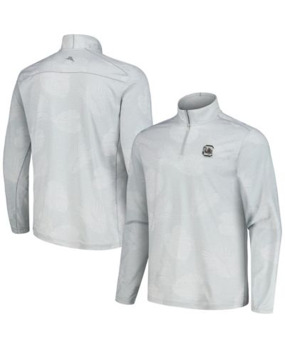 Мужская куртка Tommy Bahama Gray South Carolina Gamecocks Delray Frond IslandZone Quarter-Zip