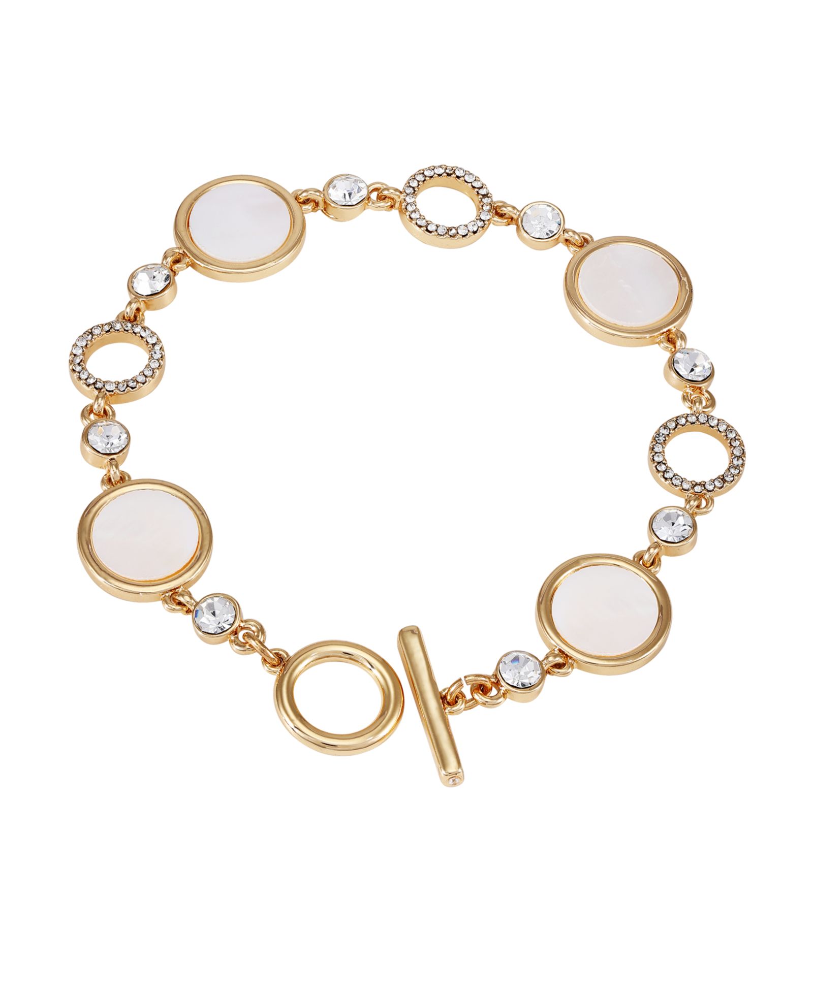 Браслет T Tahari Gold-Tone Circle Coin Toggle
