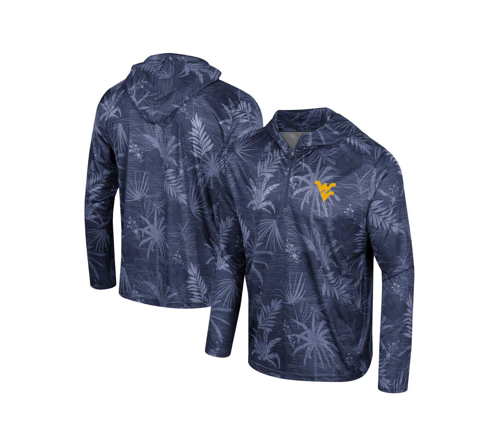 Мужской легкий худи Colosseum Navy West Virginia Mountaineers с принтом пальм и молнией
