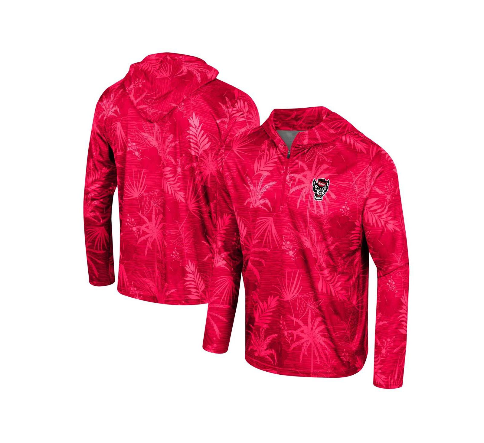 Мужской легкий худи Colosseum Red NC State Wolfpack Palms с молнией