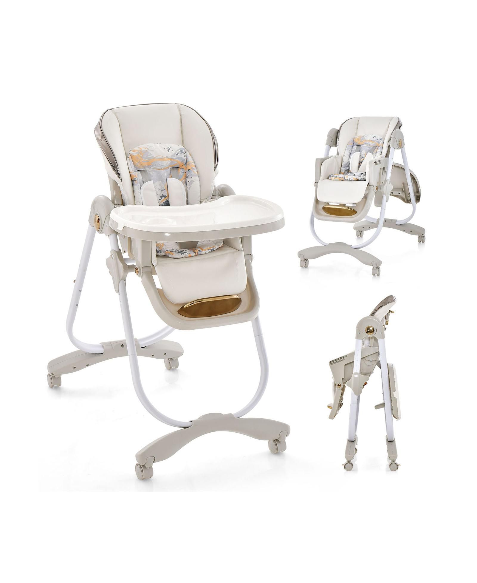 Slickblue Kids Folding Dining High Chair with Adjustable Height and Recline
