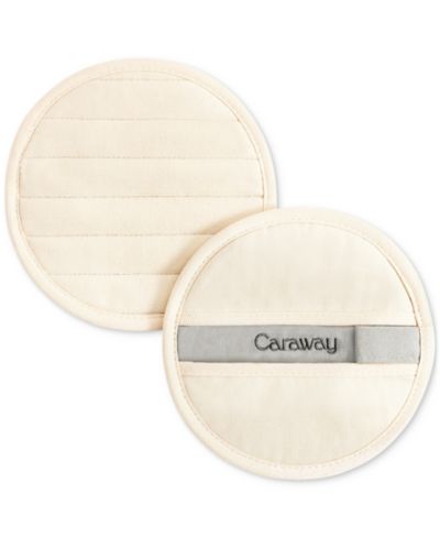 Caraway 2-Piece Cotton Solid-Color Round Potholder Set