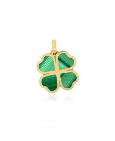 Подвеска-шарм The Lovery Malachite Lucky Clover 14K Gold 18 millimeters