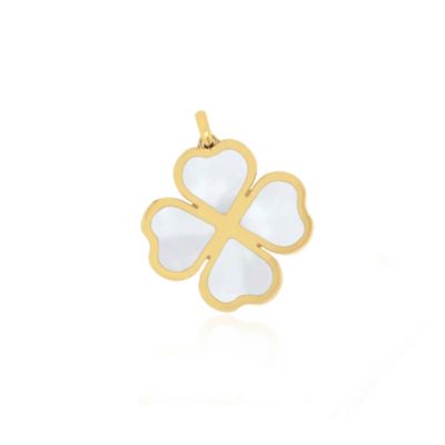 The Lovery Mother of Pearl Lucky Clover Charm 14K Gold