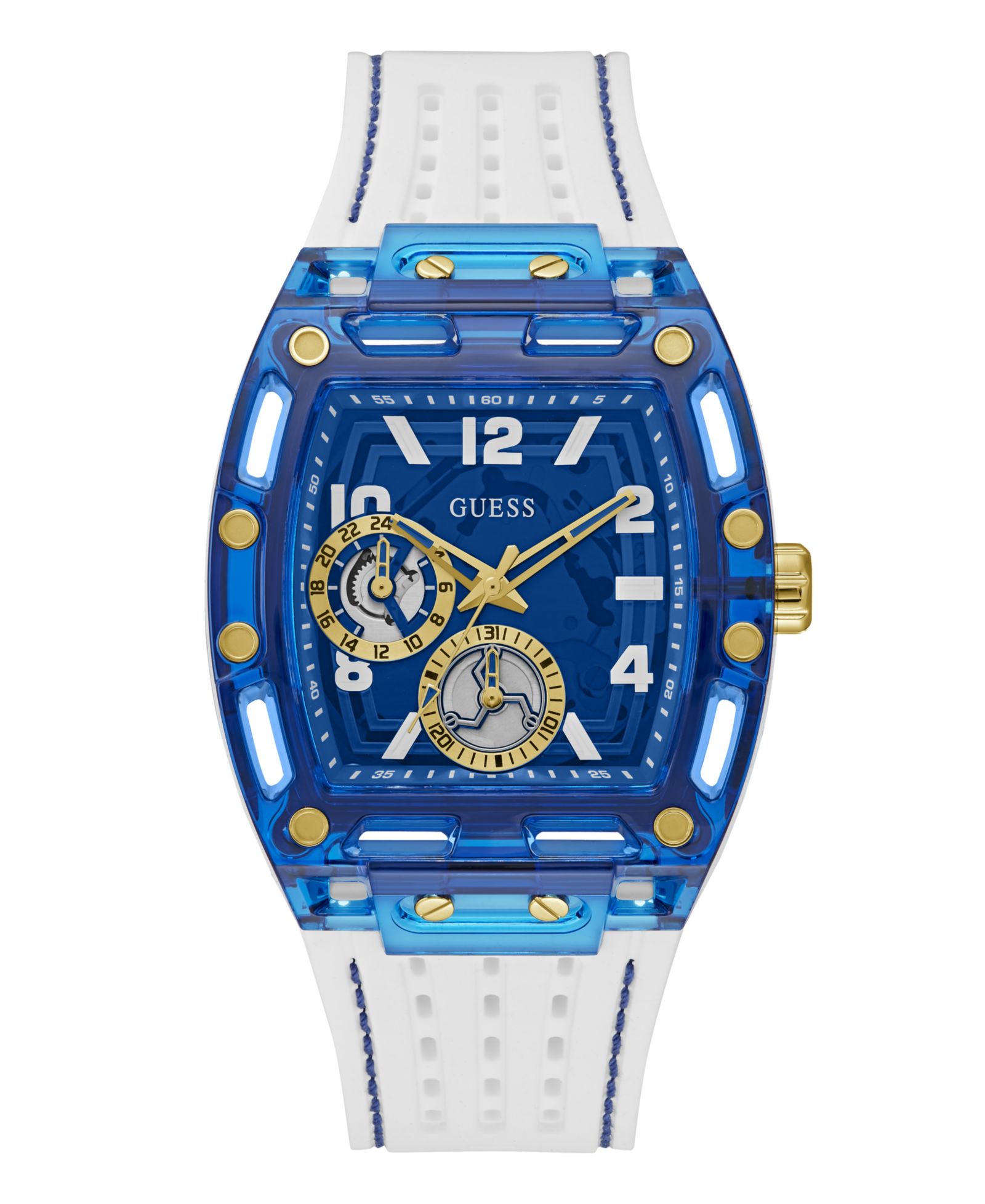 Мужские часы GUESS Men's Multi-Function White Silicone 44mm