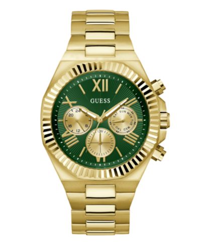 GUESS Men's Multi-Function Gold-Tone 100% Steel Watch, 44mm