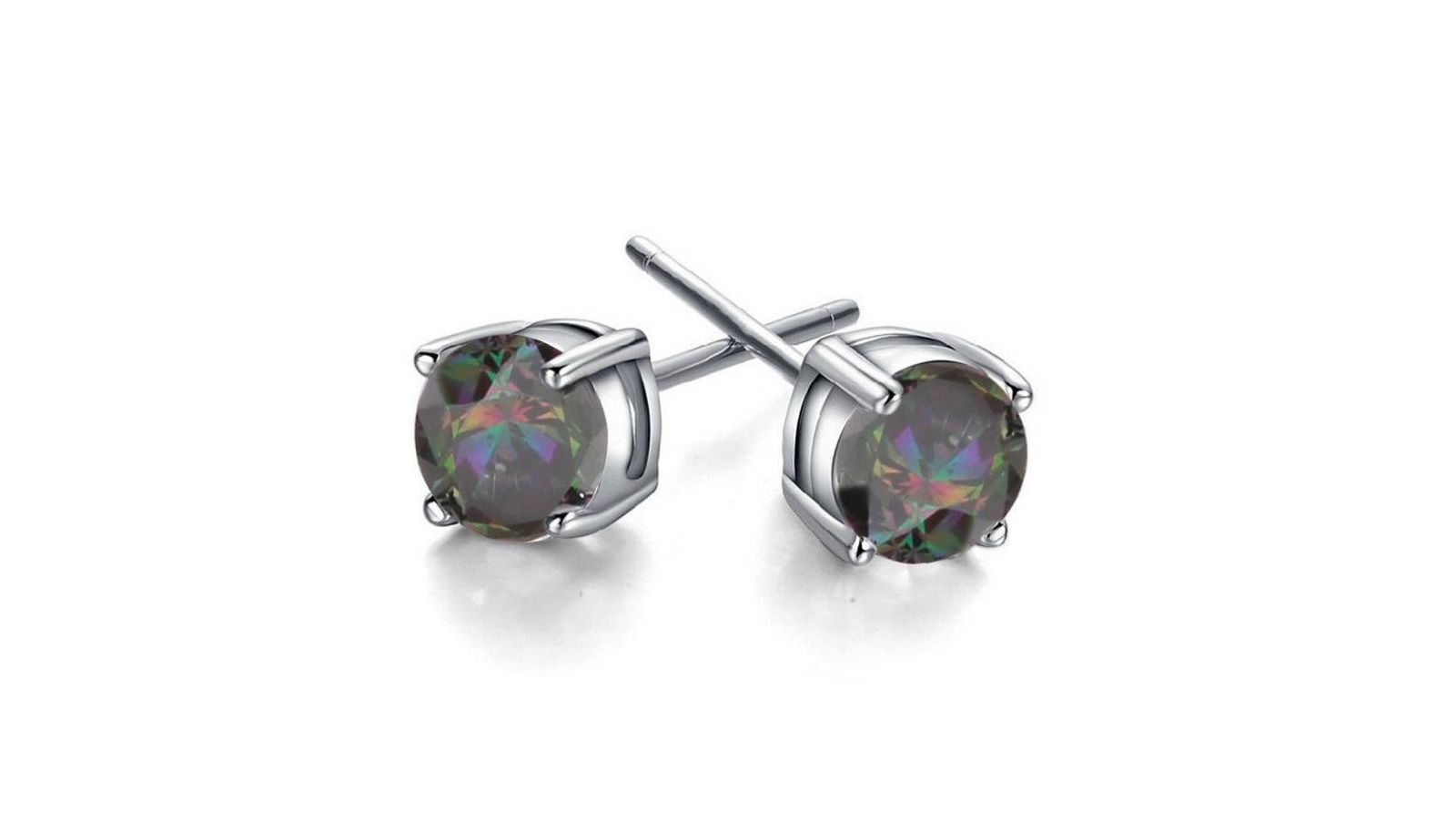 Hollywood Sensation Half Carat Round Cut Topaz Stud Earrings for Women