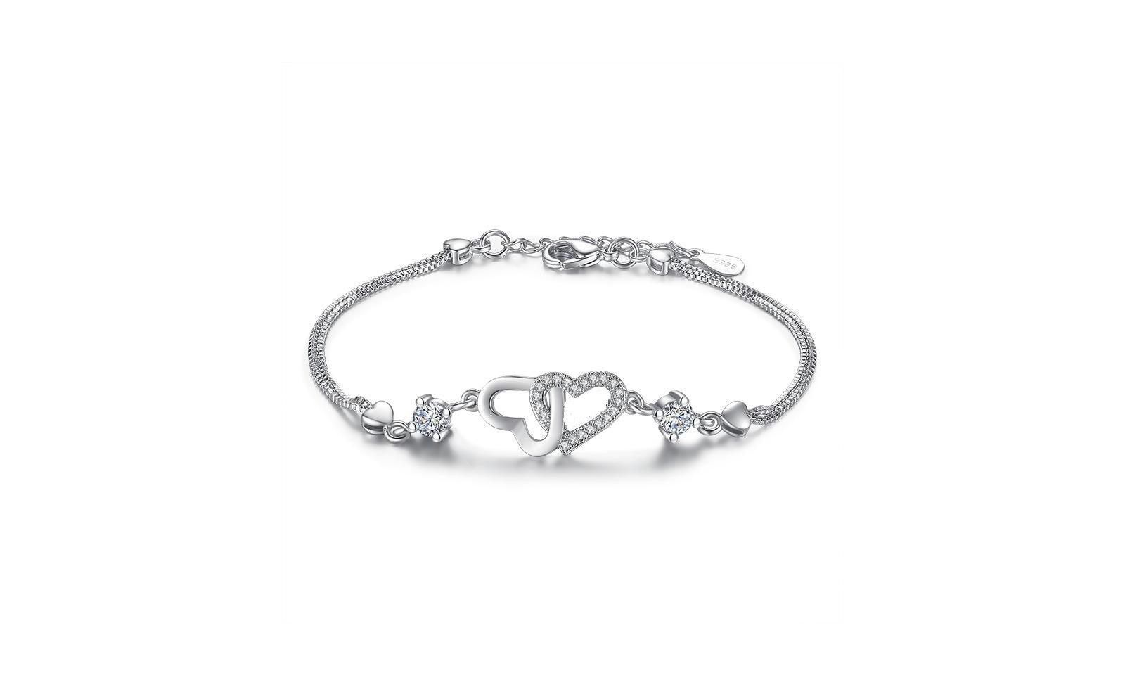 I Love You Bracelet with Cubic Zirconia