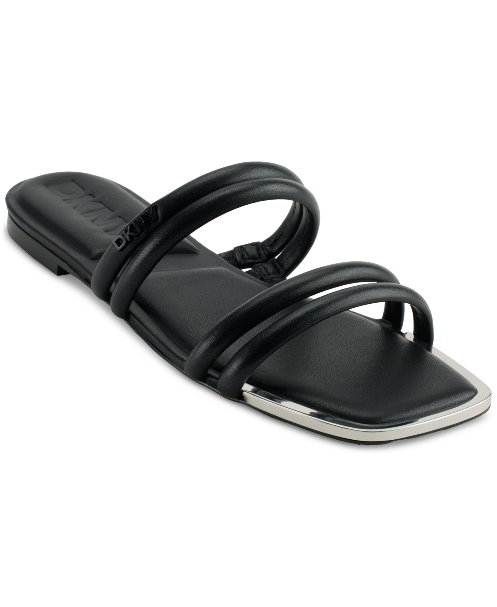 DKNY Women's Dee Strappy Slip-On Flat Sandals