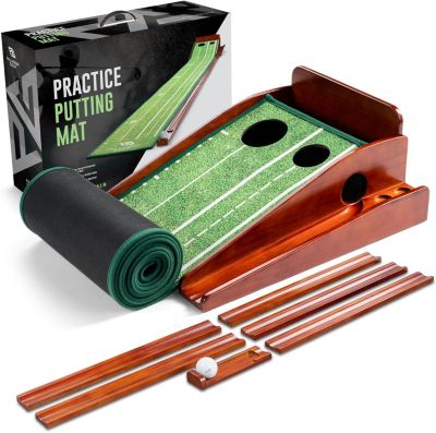 Palladium Golf Putting Mat - Indoor Golf Putting Green for Mini Games and Practicing at Home or in The Office, with 1/2 Hole Training.- Gifts for Golfers - Golf Accessories for Men