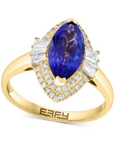 Кольцо EFFY® Tanzanite & Diamond Marquise Halo в 14k Gold
