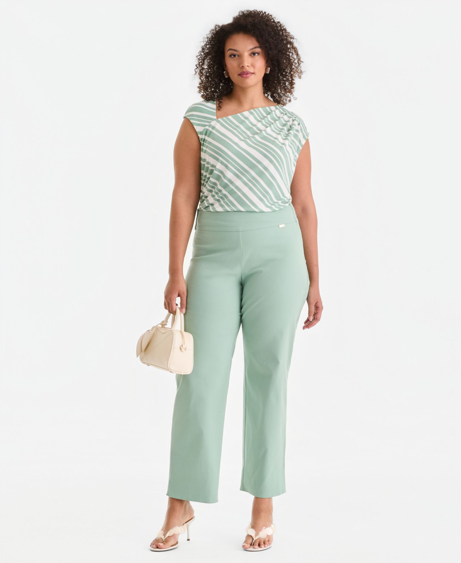 I.N.C. International Concepts Plus Size Mid-Rise Pull-On Straight-Leg Pants, Created for Macy's