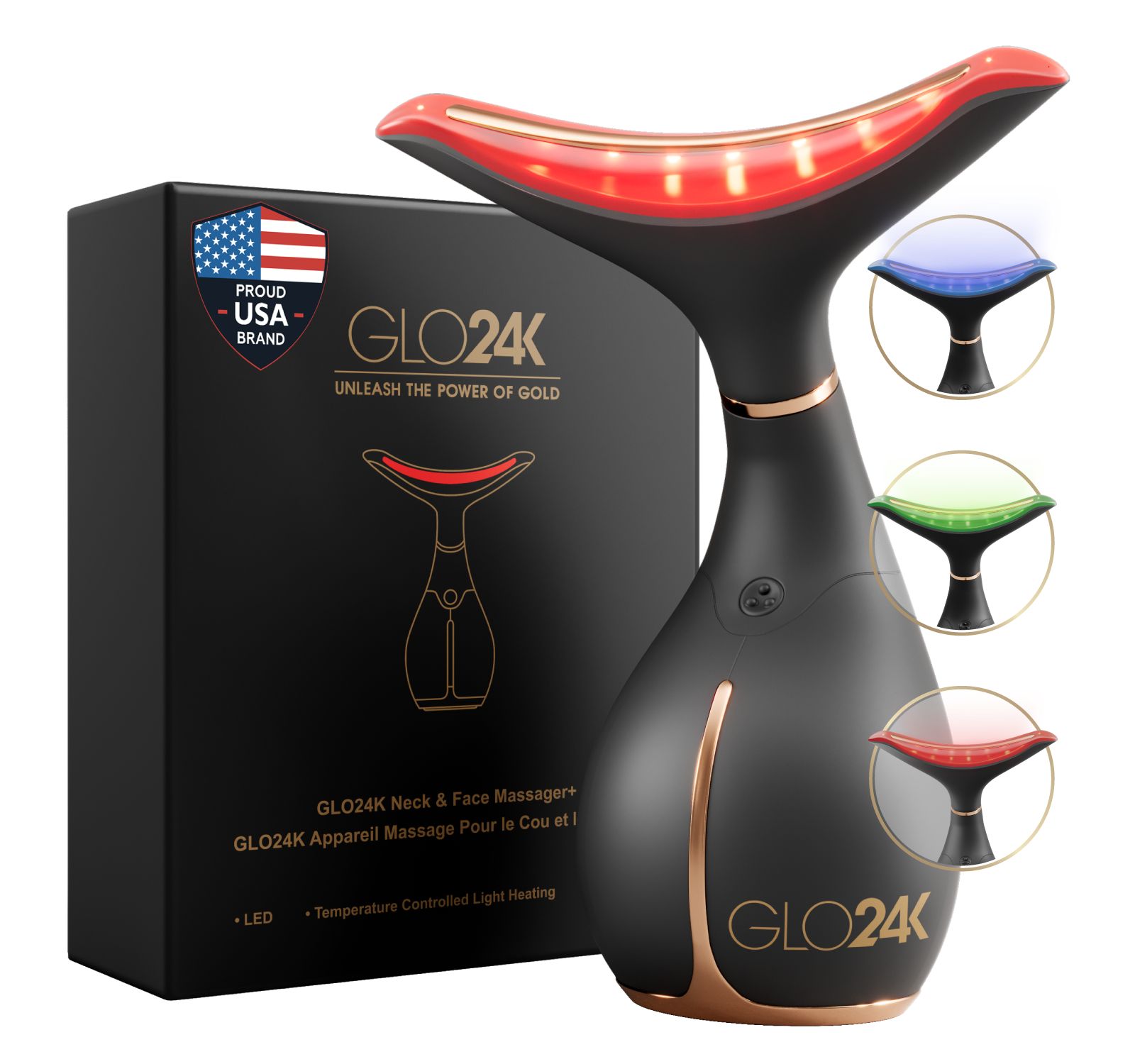 LED-устройство для омоложения кожи GLO24K — для лица и шеи, 1 шт.