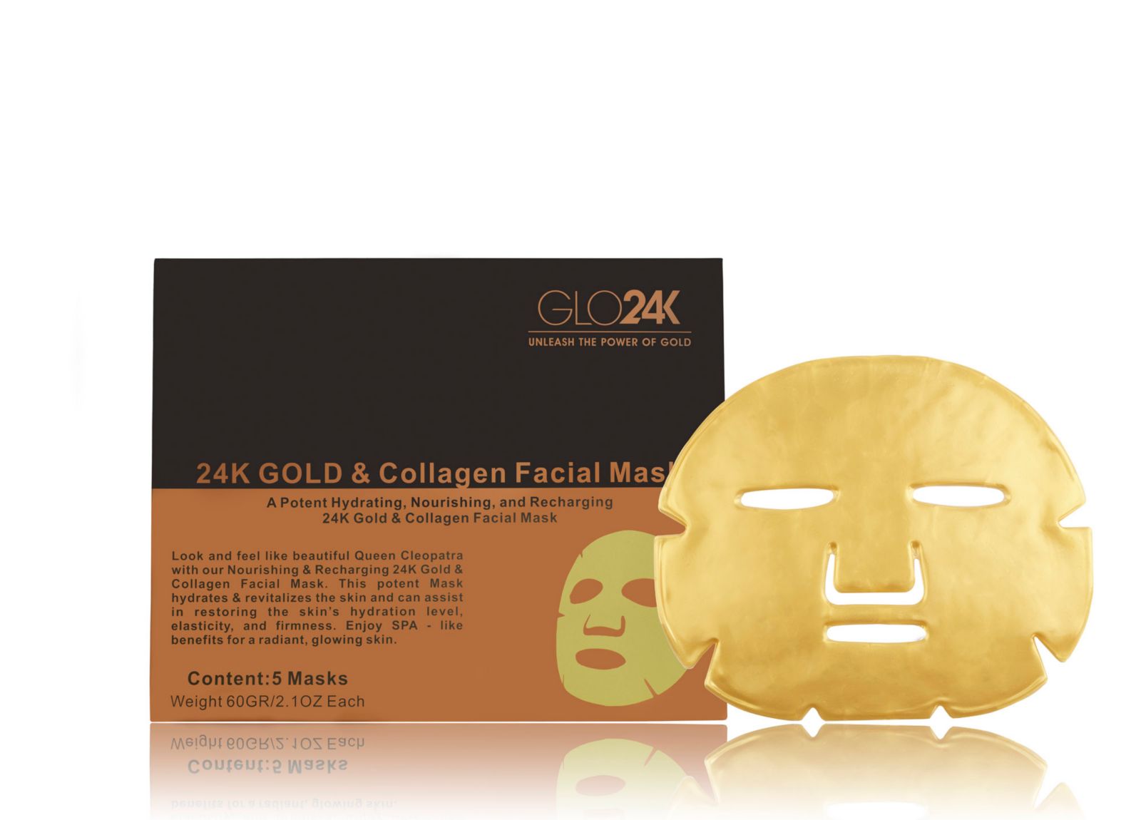 GLO24K 24K Gold & Collagen Facial Mask 2.1 oz