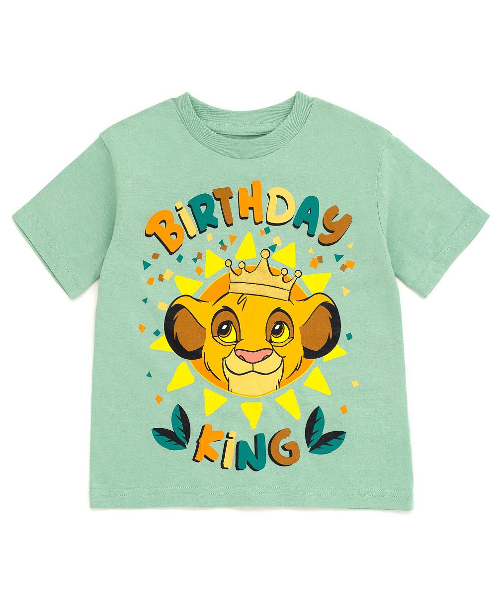 Детская футболка с коротким рукавом для мальчиков (2T-5T) с Симбой из Lion King на день рождения