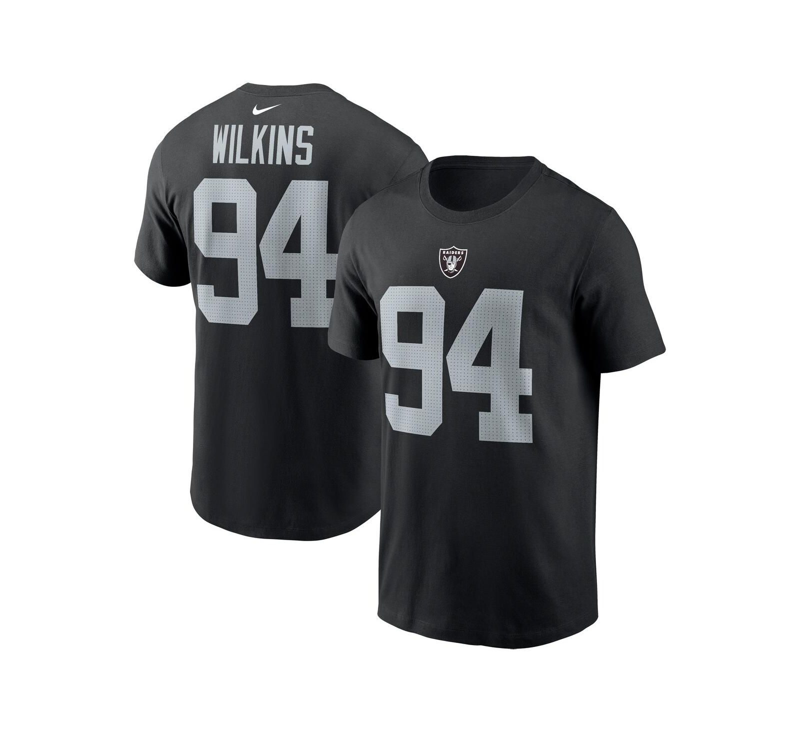 Nike Men's Christian Wilkins Black Las Vegas Raiders Player Name & Number T-Shirt