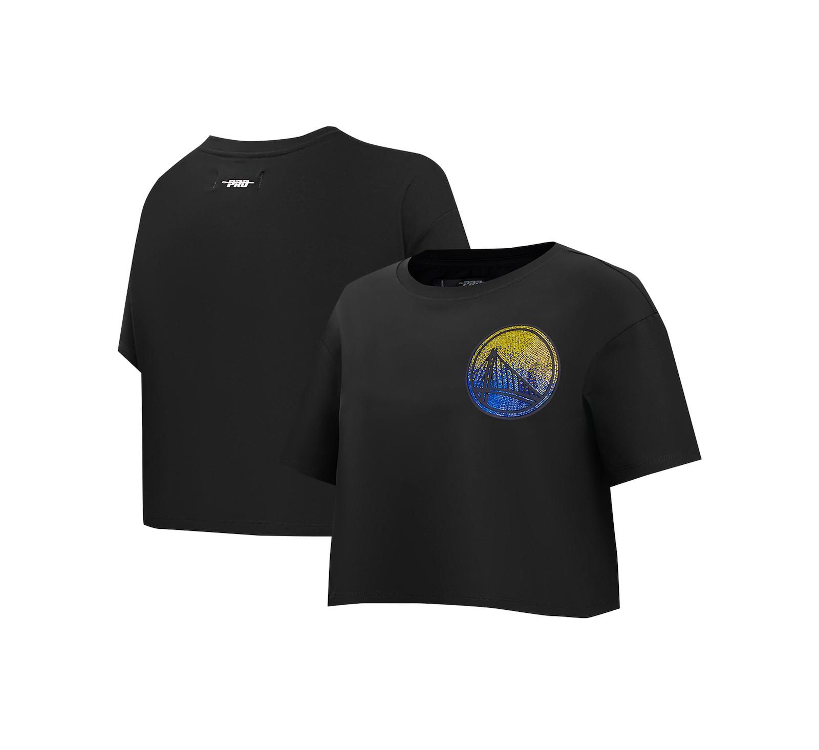 Pro Standard Women's Black Golden State Warriors Jewels Boxy Cropped T-Shirt