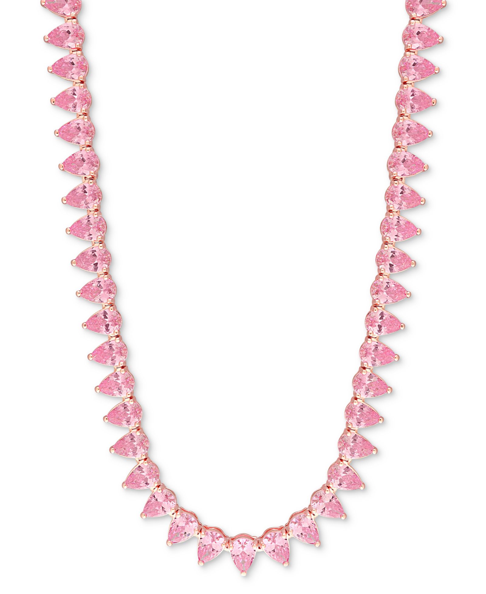 Колье-чокер Lab-Grown Pink Sapphire 18" в розовом напылении на серебре