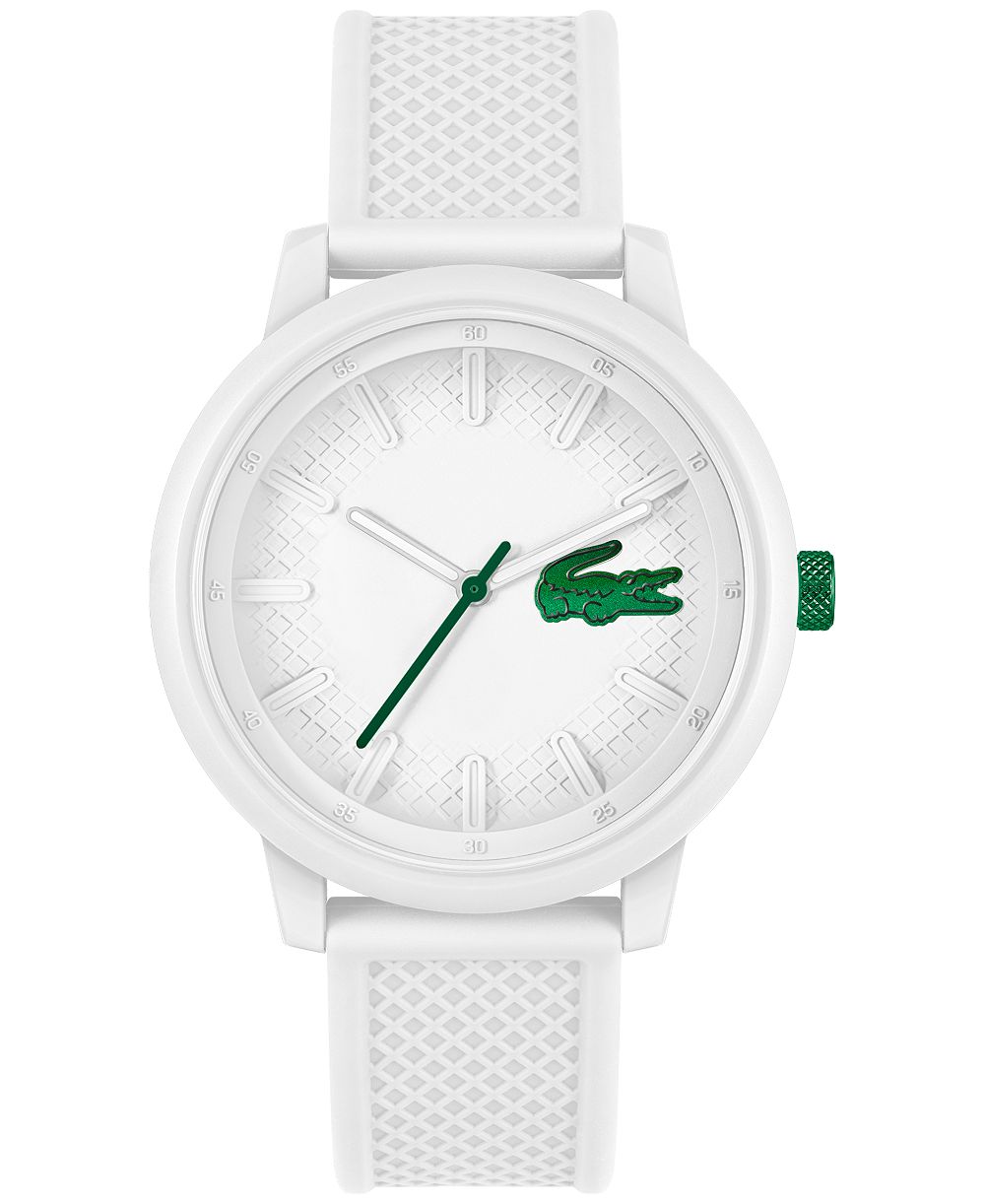 Унисекс часы Lacoste L.12.12 с белым силиконовым ремешком, 48mm