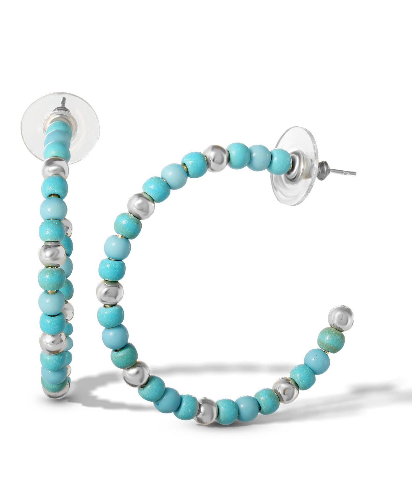 Женские серьги-кольца Jessica Simpson Turquoise Bead