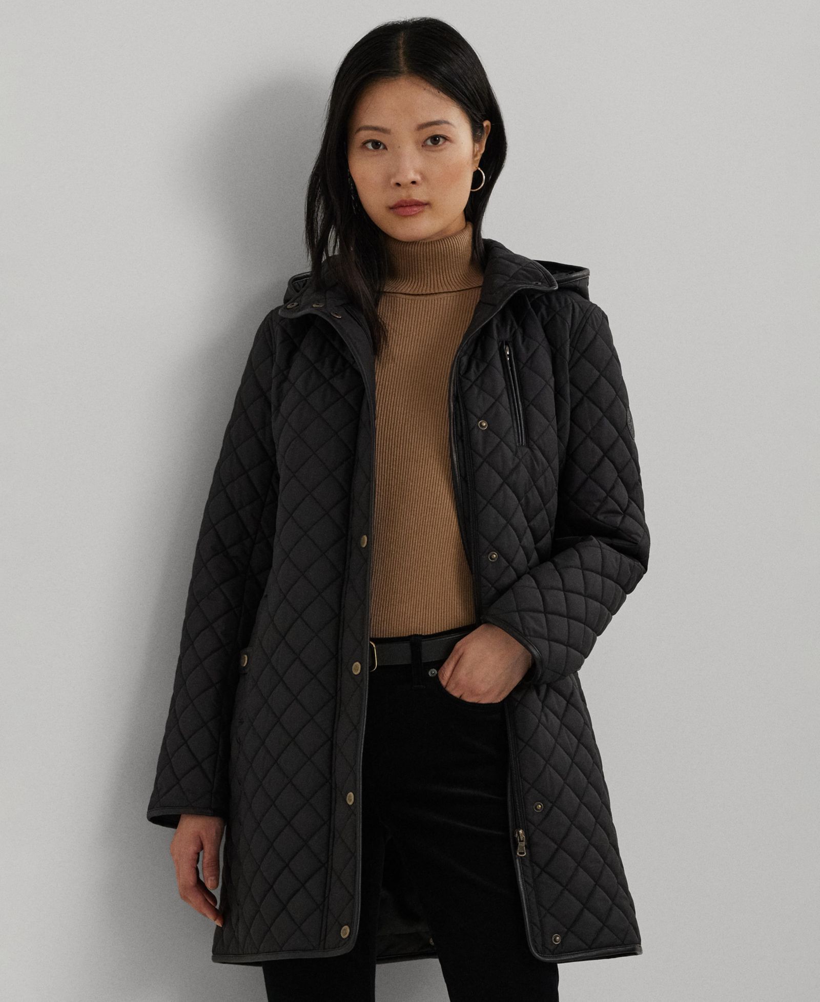 Lauren Ralph Lauren Petite пальто с капюшоном и отделкой из искусственной замши