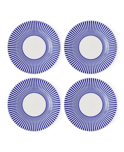 Spode Blue Italian Steccato Salad Plates, Set of 4