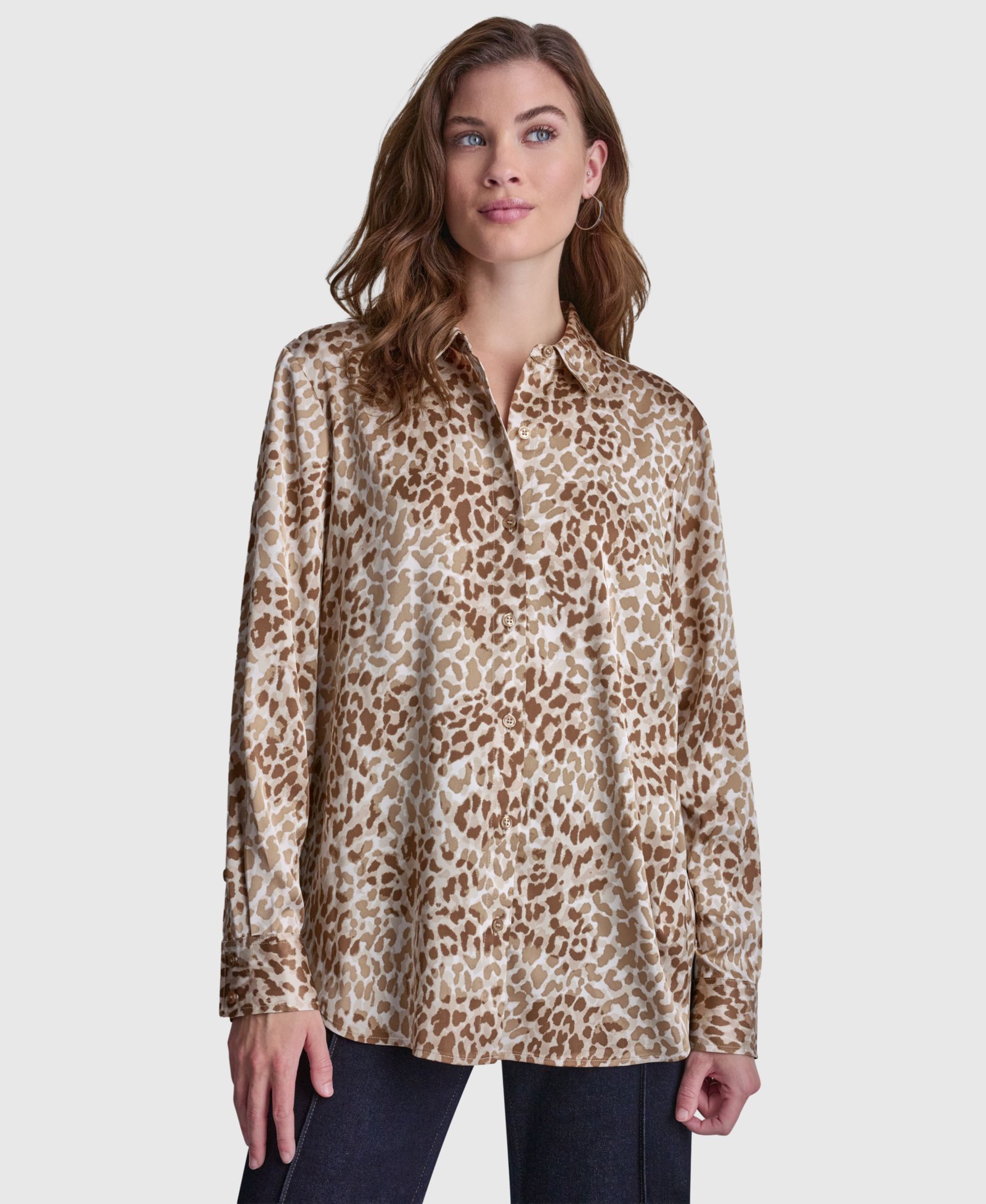 Блузка DKNY Jeans Women's Collared Long-Sleeve