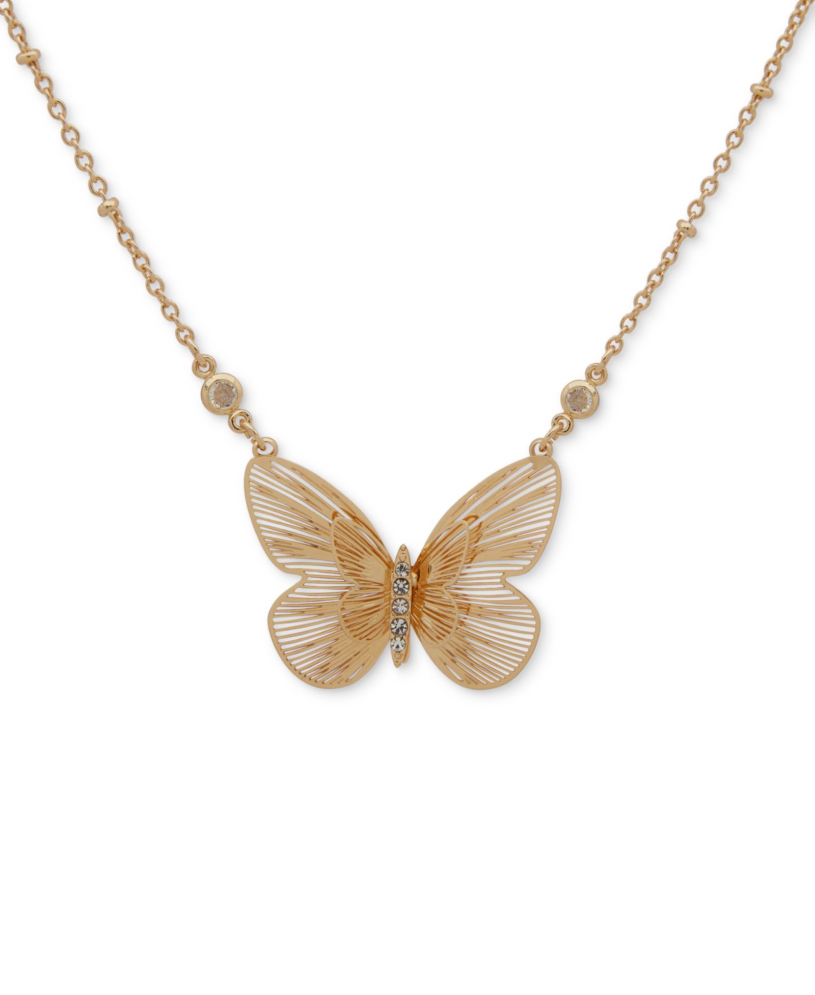 lonna & lilly золотистый кулон Butterfly Pendant Necklace 16" + 3" extender