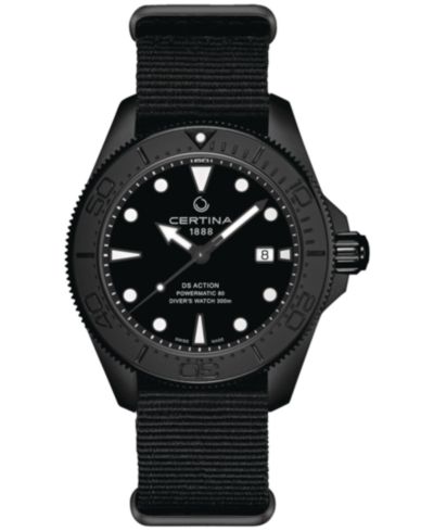 Мужские швейцарские автоматические часы Certina Men's Swiss Automatic DS Action Black