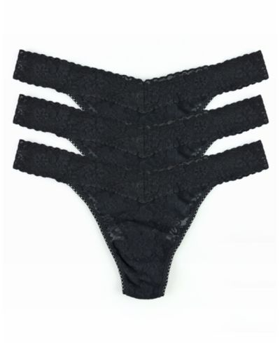 Hanky Panky Women's Daily Lace Orignal Rise 3 Pack Thong Underwear