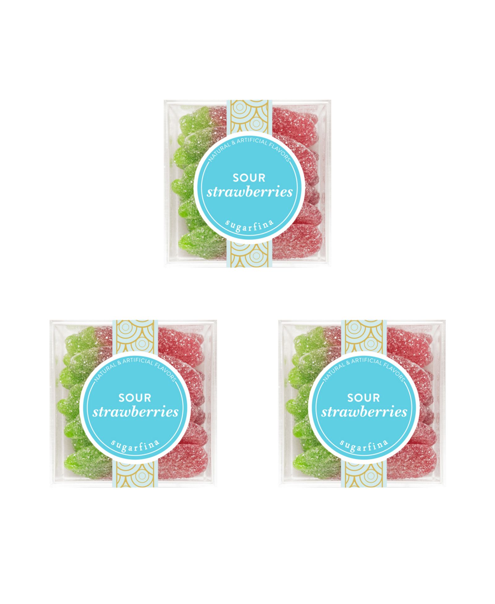Sugarfina конфеты Sour Strawberries Small Candy Cube, 3 штуки